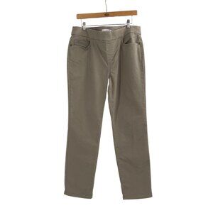 Liz Claiborne Womens Amber Pants Size 16 Stretch Beige Midrise Casual Neutral